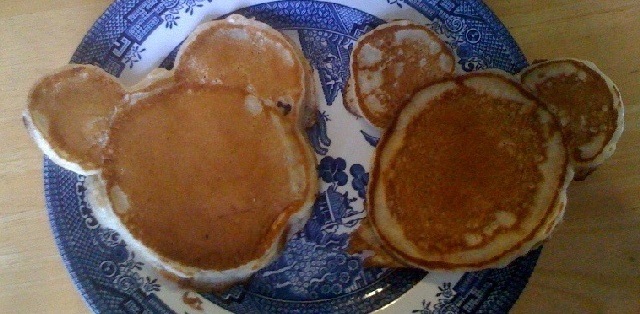 Mickey-shaped pancakes