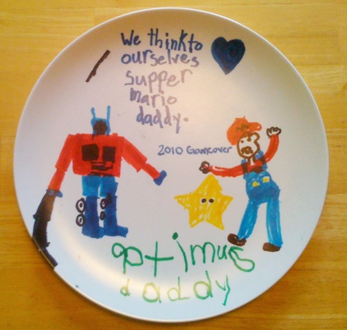 Optimus Prime vs Mario Dinner Plate