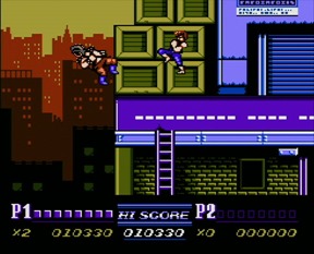 Double Dragon2. Off the ledge!