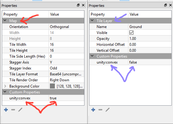 Convex Properties in Tiled Map File