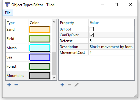 Tiled Object Types Editor
